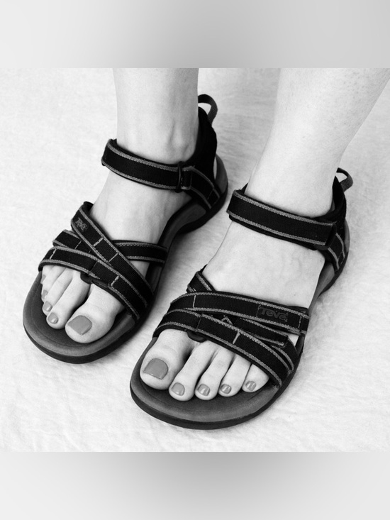 Teva Shoes - TEVA Tirra Strappy Sandals Hiking Outdoor Trail Water Shoe Black & White SZ. 9.5